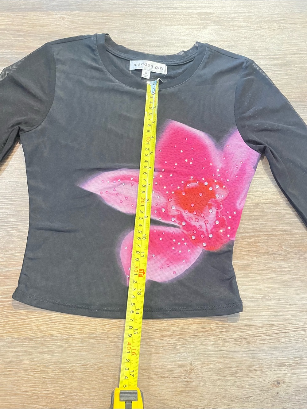 Sheer floral long sleeve with gems - Picture 6 of 13